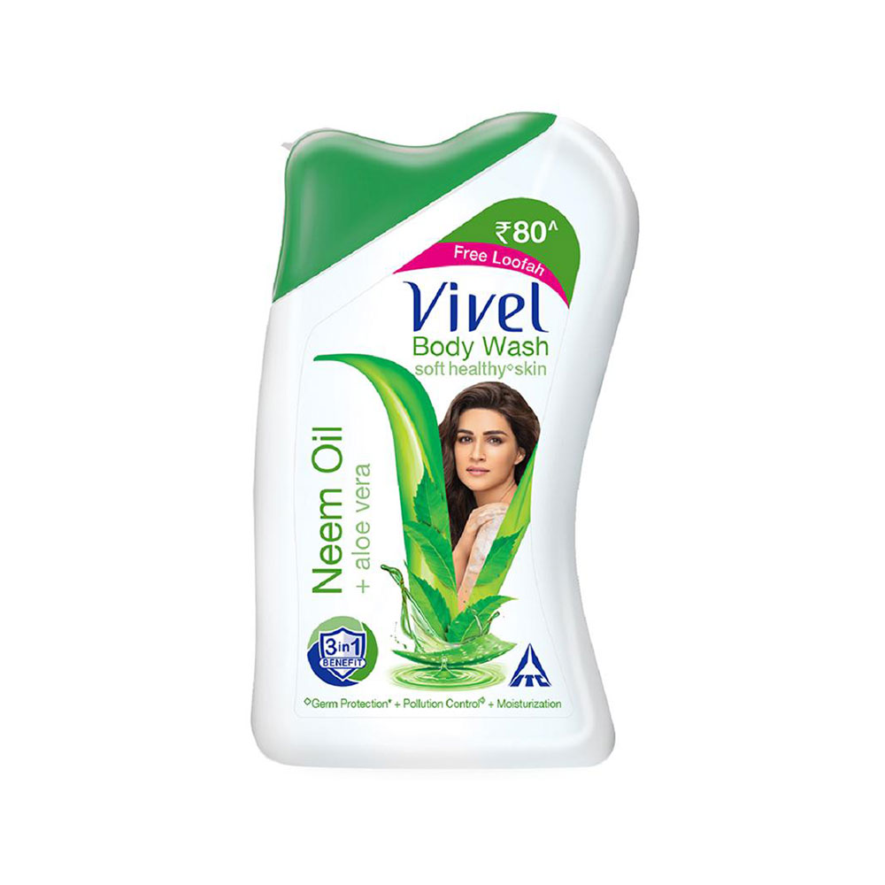 Vivel Neem Oil & Aloe Vera Body Wash(വിവൽ ബോഡി വാഷ് നീം ഓയിൽ  & അലെഓവറാ) - 200 ml