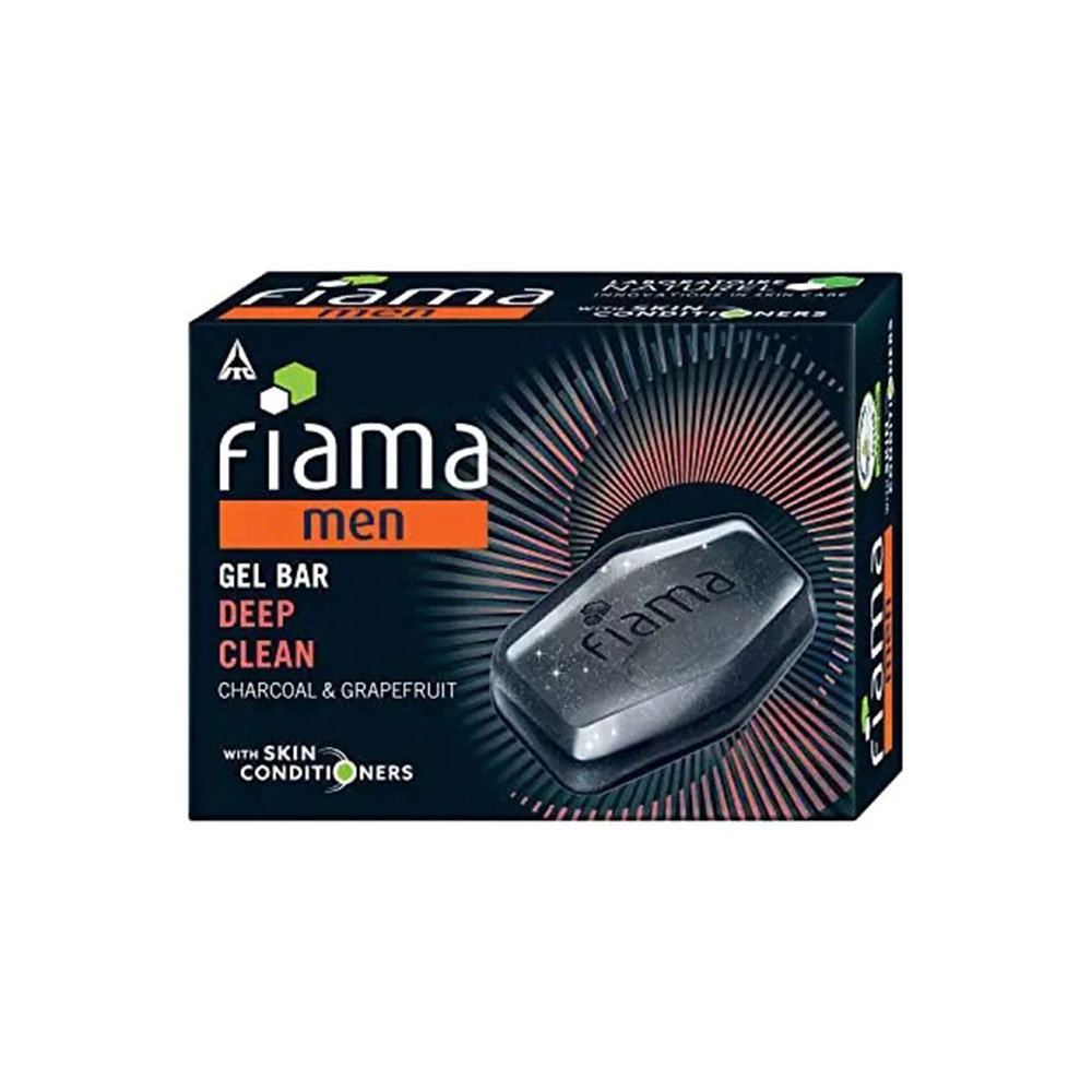 FIAMA MEN GEL BAR SOAP CHARCOL & GRAPEFRUIT(ഫിയമ മെൻ ജെൽ ബാർ ചാർക്കോൾ & ഗ്രേപ്പ് ഫ്രൂട്ട് ) - 75 GM