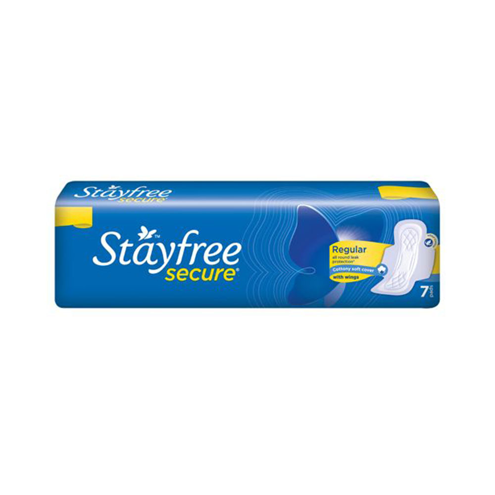 Stayfree Secure Cottony Regular(സ്റ്റേയ്ഫ്രീ സെക്യൂർ കോട്ടണി റെഗുലർ) - 7 Pcs